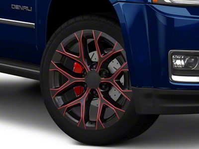 PR177 Gloss Black Red Milled 6-Lug Wheel; 26x10; 24mm Offset (15-20 Yukon)