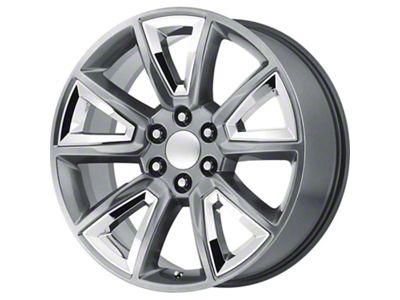 PR168 Hyper Silver with Chrome Accents 6-Lug Wheel; 22x9; 24mm Offset (99-06 Sierra 1500)