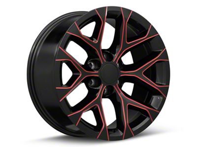 Performance Replicas PR177 Gloss Black Red Milled 6-Lug Wheel; 22x9; 24mm Offset (99-06 Sierra 1500)