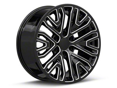 Performance Replicas PR197 Gloss Black Milled 6-Lug Wheel; 24x10; 31mm Offset (99-06 Sierra 1500)