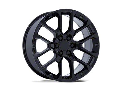 Performance Replicas PR224 Gloss Black 6-Lug Wheel; 22x9; 28mm Offset (99-06 Sierra 1500)