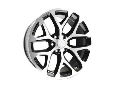 PR177 Gloss Black Machined 6-Lug Wheel; 22x9; 24mm Offset (99-06 Silverado 1500)