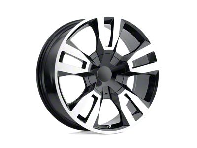PR188 Gloss Black Machined 6-Lug Wheel; 24x10; 31mm Offset (99-06 Silverado 1500)