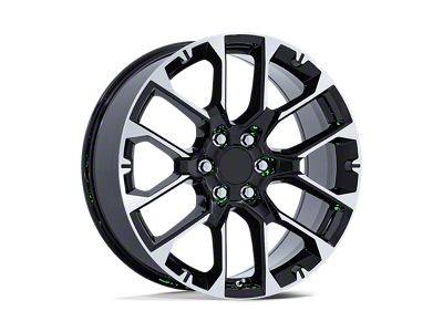 Performance Replicas PR224 Gloss Black with Machined Face 6-Lug Wheel; 22x9; 28mm Offset (23-24 Canyon)