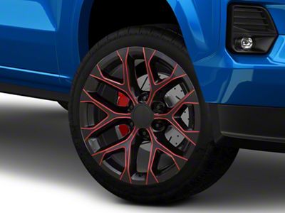 PR177 Gloss Black Red Milled 6-Lug Wheel; 26x10; 24mm Offset (23-25 Colorado)