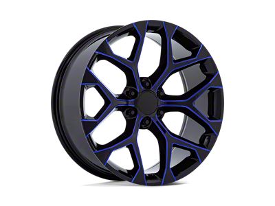 Performance Replicas PR176 Gloss Black Machined with Blue Milling 6-Lug Wheel; 22x9; 24mm Offset (19-25 RAM 1500)