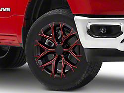 PR177 Gloss Black Red Milled 6-Lug Wheel; 20x9; 24mm Offset (19-25 RAM 1500)