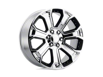 Performance Replicas PR113 Chrome with Matte Black Accents 6-Lug Wheel; 20x9; 24mm Offset (19-25 Sierra 1500)