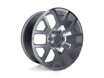 PR169 Silver with Machined Spokes 6-Lug Wheel; 24x10; 31mm Offset (19-25 Sierra 1500)