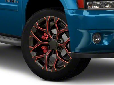 PR176 Gloss Black Red Milled 6-Lug Wheel; 26x10; 24mm Offset (19-25 Silverado 1500)