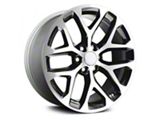 PR177 Gloss Black Machined 6-Lug Wheel; 20x9; 24mm Offset (19-26 Silverado 1500)