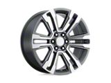 PR182 Gunmetal Machined 6-Lug Wheel; 20x9; 24mm Offset (19-26 Silverado 1500)