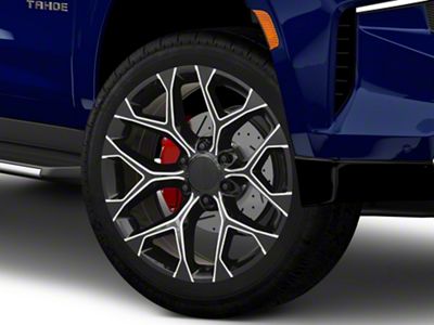 PR176 Gloss Black Milled 6-Lug Wheel; 22x9; 24mm Offset (21-25 Tahoe)