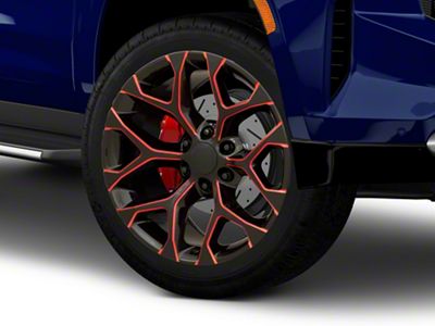PR176 Gloss Black Red Milled 6-Lug Wheel; 26x10; 24mm Offset (21-25 Tahoe)