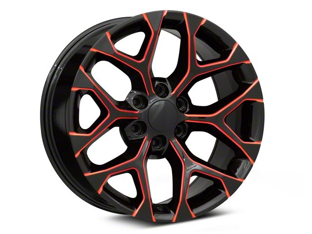 Performance Replicas PR176 Gloss Black Red Milled 6-Lug Wheel; 22x9; 24mm Offset (21-24 Tahoe)