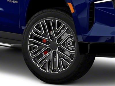 PR197 Gloss Black Milled 6-Lug Wheel; 24x10; 31mm Offset (21-25 Tahoe)