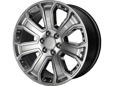 PR113 Hyper Silver Dark with Chrome Accents 6-Lug Wheel; 20x9; 24mm Offset (21-25 Yukon)