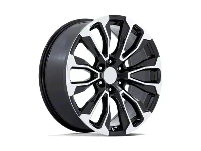 PR211 Gloss Black Machined Face 6-Lug Wheel; 22x9; 28mm Offset (21-25 Yukon)