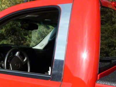 Pillar Post Trim; Stainless Steel (07-13 Silverado 1500 Regular Cab)