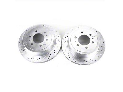 PowerStop Evolution Cross-Drilled and Slotted 6-Lug Rotors; Rear Pair (04-20 2WD/4WD F-150)