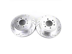 PowerStop Evolution Cross-Drilled and Slotted 6-Lug Rotors; Rear Pair (12-14 2WD/4WD F-150; 15-17 F-150 w/ Manual Parking Brake; 17-18 F-150 Raptor)