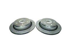 PowerStop Evolution Cross-Drilled and Slotted 5-Lug Rotors; Rear Pair (02-18 RAM 1500, Excluding Mega Cab)