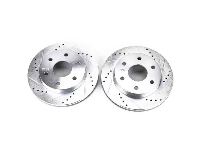 PowerStop Evolution Cross-Drilled and Slotted 6-Lug Rotors; Front Pair (99-06 Silverado 1500 w/o Rear Drum Brakes)