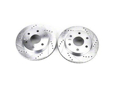 PowerStop Evolution Cross-Drilled and Slotted 6-Lug Rotors; Front Pair (99-06 Silverado 1500 w/o Rear Drum Brakes)
