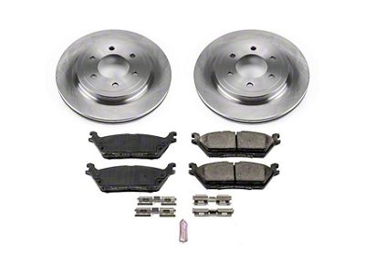 PowerStop OE Replacement 6-Lug Brake Rotor and Pad Kit; Rear (18-20 F-150 w/ Electric Parking Brake; 19-20 F-150 Raptor)