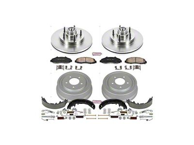 PowerStop OE Replacement 5-Lug Brake Rotor, Drum and Pad Kit; Front and Rear (97-98 2WD F-150 w/ 4-Wheel ABS)