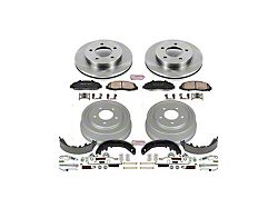 PowerStop OE Replacement 5-Lug Brake Rotor, Drum and Pad Kit; Front and Rear (97-Early 00 4WD F-150)
