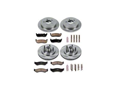 PowerStop OE Replacement Brake Rotor and Pad Kit; Front and Rear (Late 00-03 F-150 Lightning)