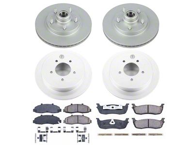 PowerStop Z17 Evolution Plus 5-Lug Brake Rotor and Pad Kit; Front and Rear (99-Early 00 2WD F-150)
