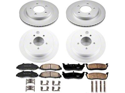 PowerStop Z17 Evolution Plus 5-Lug Brake Rotor and Pad Kit; Front and Rear (99-Early 00 4WD F-150)