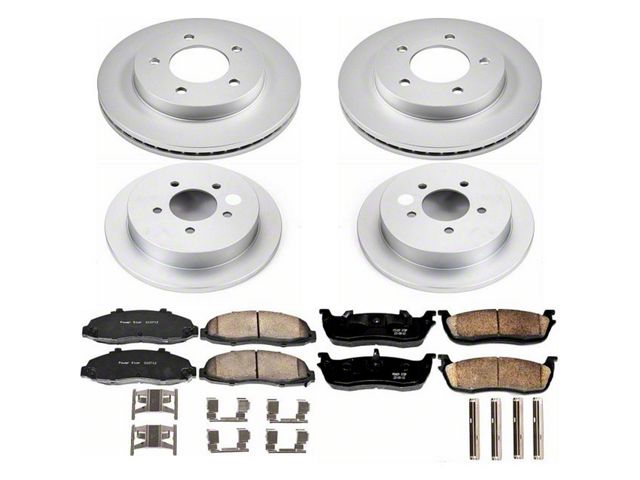 PowerStop Z17 Evolution Plus 5-Lug Brake Rotor and Pad Kit; Front and Rear (Late 00-03 4WD F-150)