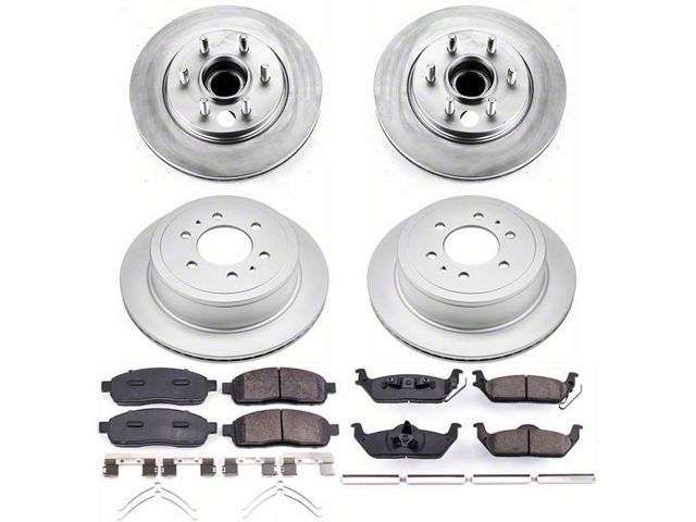 PowerStop Z17 Evolution Plus 6-Lug Brake Rotor and Pad Kit; Front and Rear (04-08 2WD F-150)