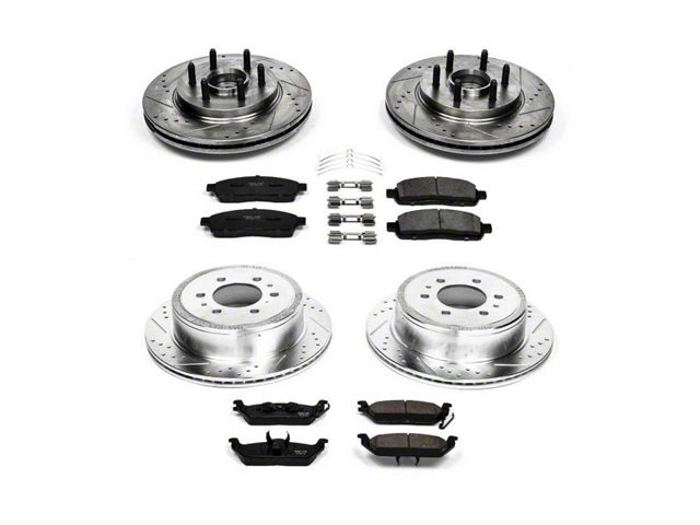 PowerStop Z23 Evolution Sport 6-Lug Brake Rotor and Pad Kit; Front and Rear (04-08 2WD F-150)