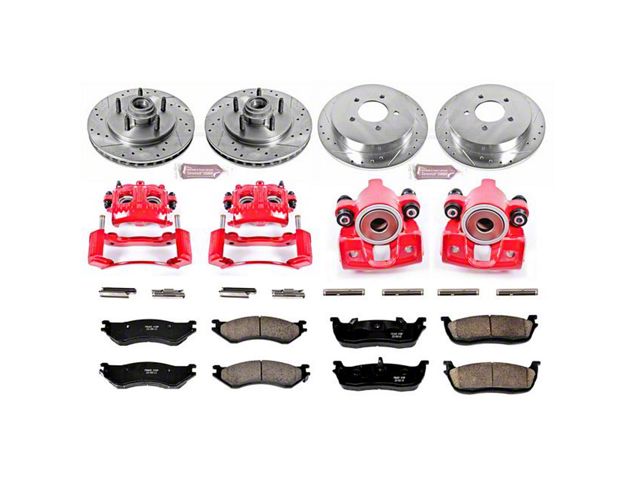 PowerStop Z23 Evolution Sport 5-Lug Brake Rotor, Pad and Caliper Kit; Front and Rear (Late 00-03 F-150 Lightning)