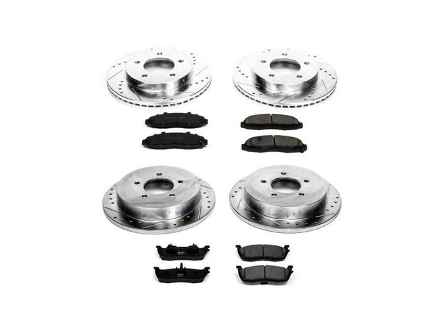 PowerStop Z23 Evolution Sport 5-Lug Brake Rotor and Pad Kit; Front and Rear (Late 00-03 4WD F-150)
