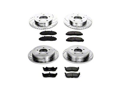 PowerStop Z23 Evolution Sport 5-Lug Brake Rotor and Pad Kit; Front and Rear (Late 00-03 4WD F-150)