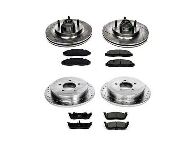 PowerStop Z23 Evolution Sport 5-Lug Brake Rotor and Pad Kit; Front and Rear (Late 00-03 2WD F-150)
