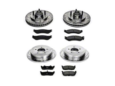 PowerStop Z23 Evolution Sport 5-Lug Brake Rotor and Pad Kit; Front and Rear (Late 00-03 F-150 Lightning)