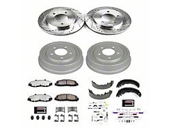 PowerStop Z36 Extreme Truck and Tow 5-Lug Brake Rotor, Drum and Pad Kit; Front and Rear (97-Early 00 4WD F-150)
