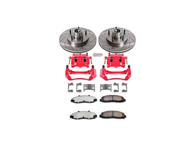 PowerStop Z36 Extreme Truck and Tow 5-Lug Brake Rotor, Pad and Caliper Kit; Front (97-98 2WD F-150 w/ 4-Wheel ABS)