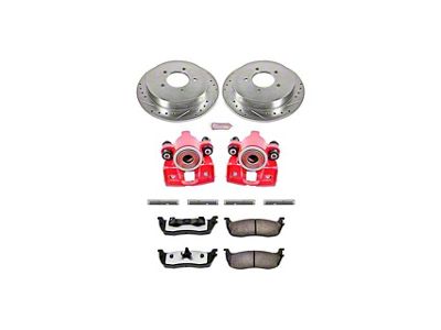 PowerStop Z36 Extreme Truck and Tow 5-Lug Brake Rotor, Pad and Caliper Kit; Rear (99-Early 00 F-150 w/ Rear Disc Brakes)
