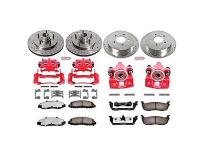 PowerStop Z36 Extreme Truck and Tow 5-Lug Brake Rotor, Pad and Caliper Kit; Front and Rear (99-Early 00 F-150 Lightning)