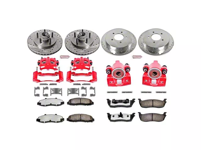 PowerStop Z36 Extreme Truck and Tow 5-Lug Brake Rotor, Pad and Caliper Kit; Front and Rear (Late 00-03 F-150 Lightning)