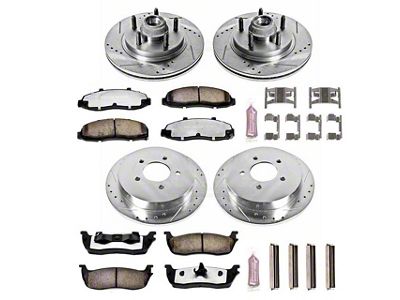 PowerStop Z36 Extreme Truck and Tow 5-Lug Brake Rotor and Pad Kit; Front and Rear (Late 00-03 2WD F-150)