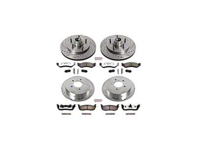PowerStop Z36 Extreme Truck and Tow 5-Lug Brake Rotor and Pad Kit; Front and Rear (Late 00-03 F-150 Lightning)