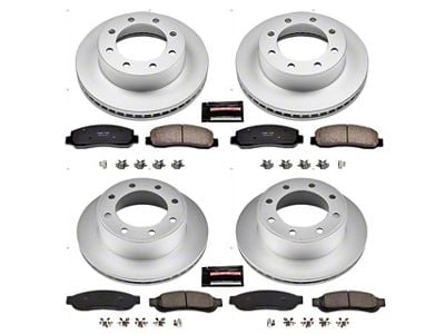 PowerStop Z17 Evolution Plus 8-Lug Brake Rotor and Pad Kit; Front and Rear (2011 4WD F-250 Super Duty)
